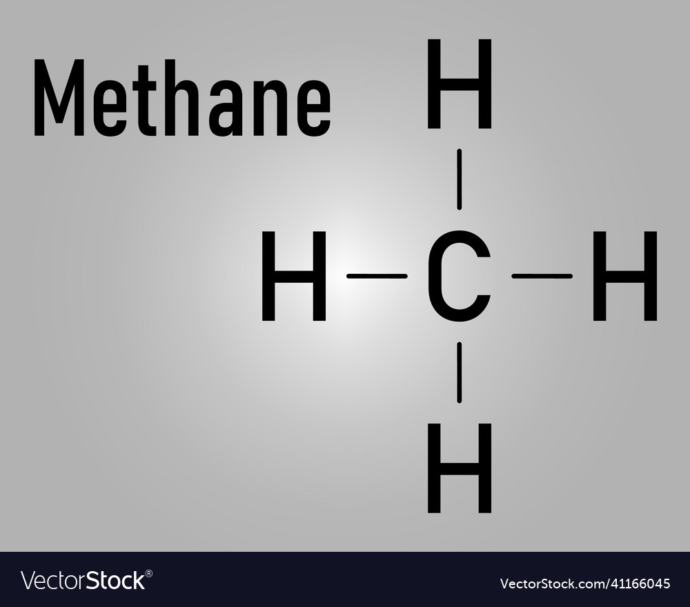 Methane natural gas molecule skeletal formula Vector Image