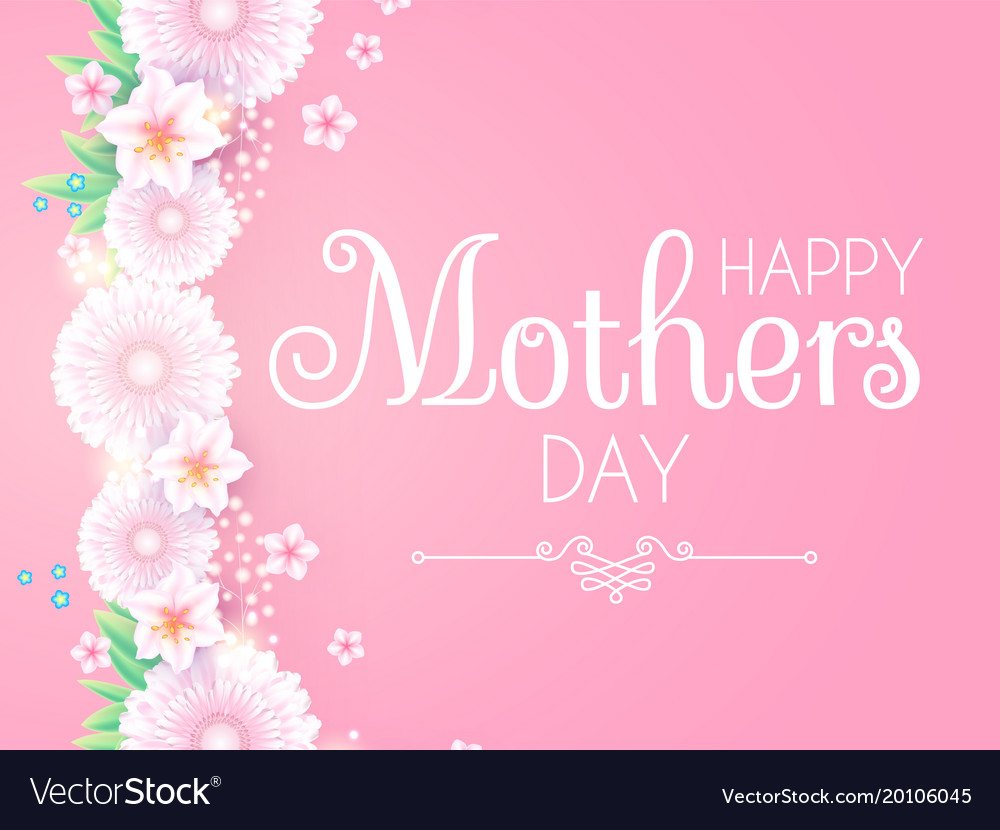 mothers day greeting and invitation with soft vector image