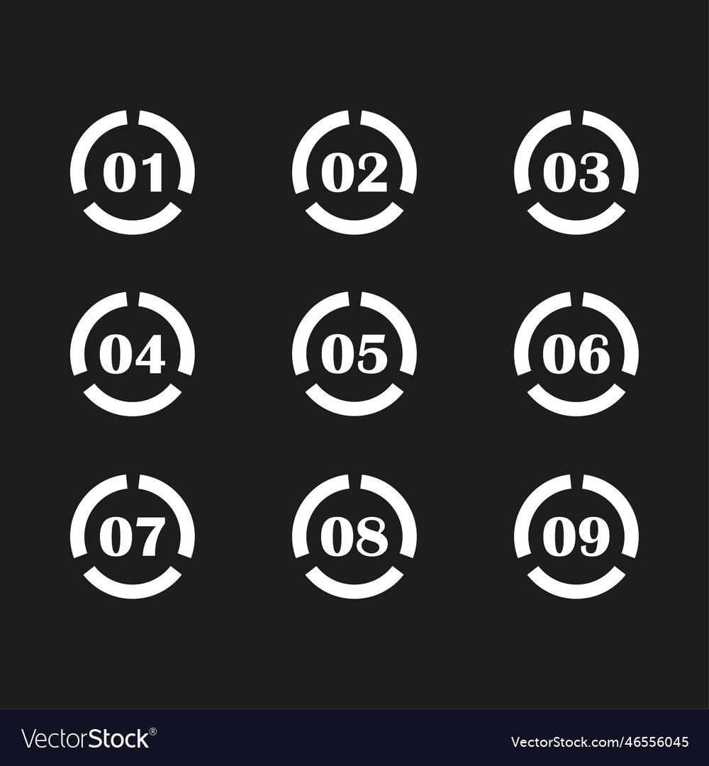 Numbers in circles for concept design circle vector image Numbers in circles for concept design circle