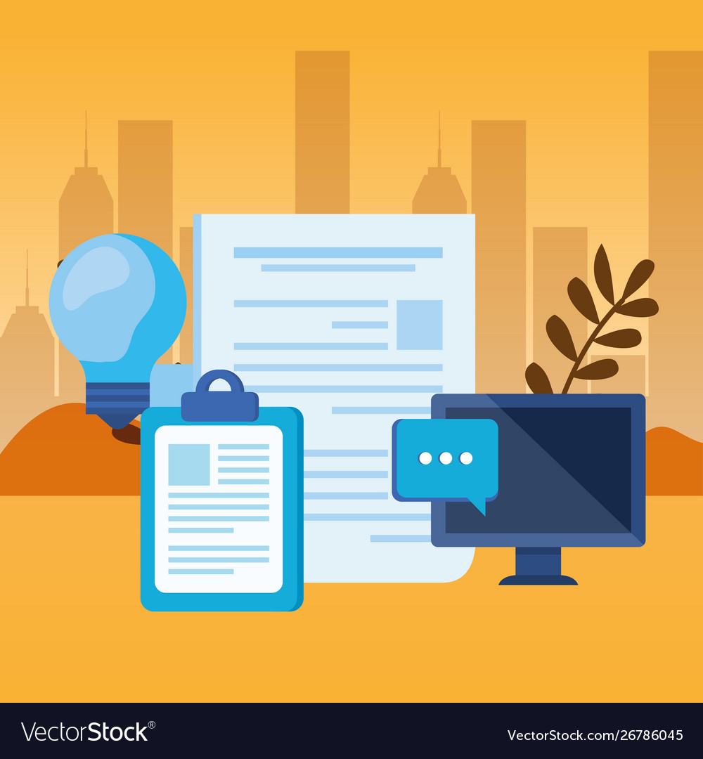 Paper document file with bulb light