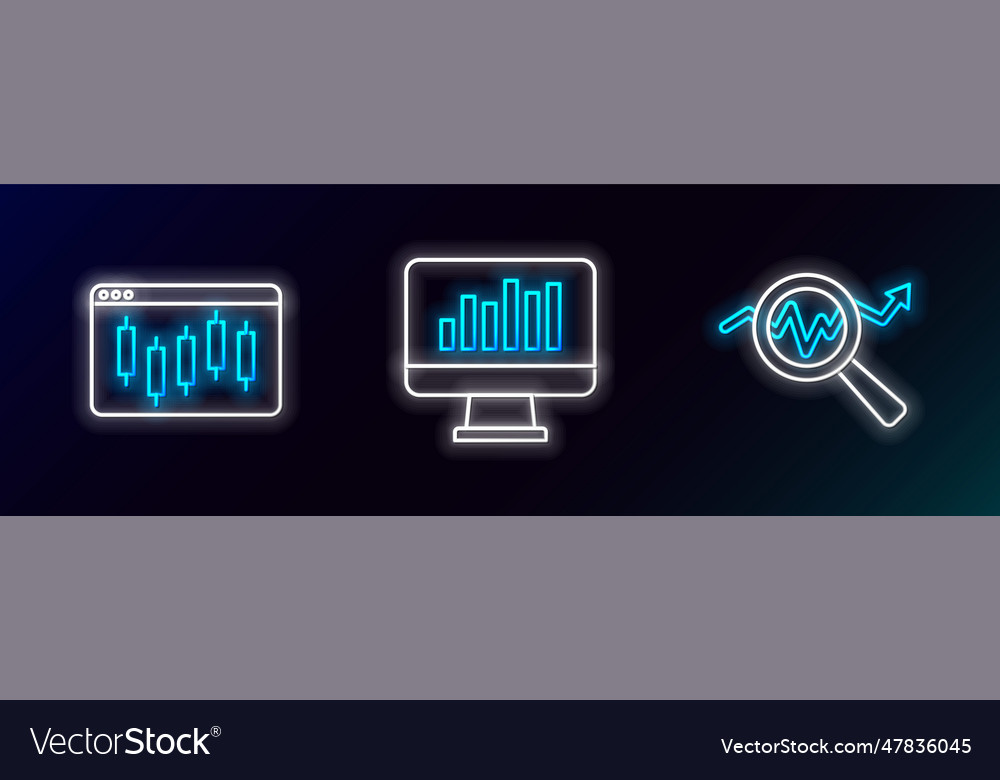 Set line search data analysis browser with stocks vector image Set line search data analysis browser with stocks