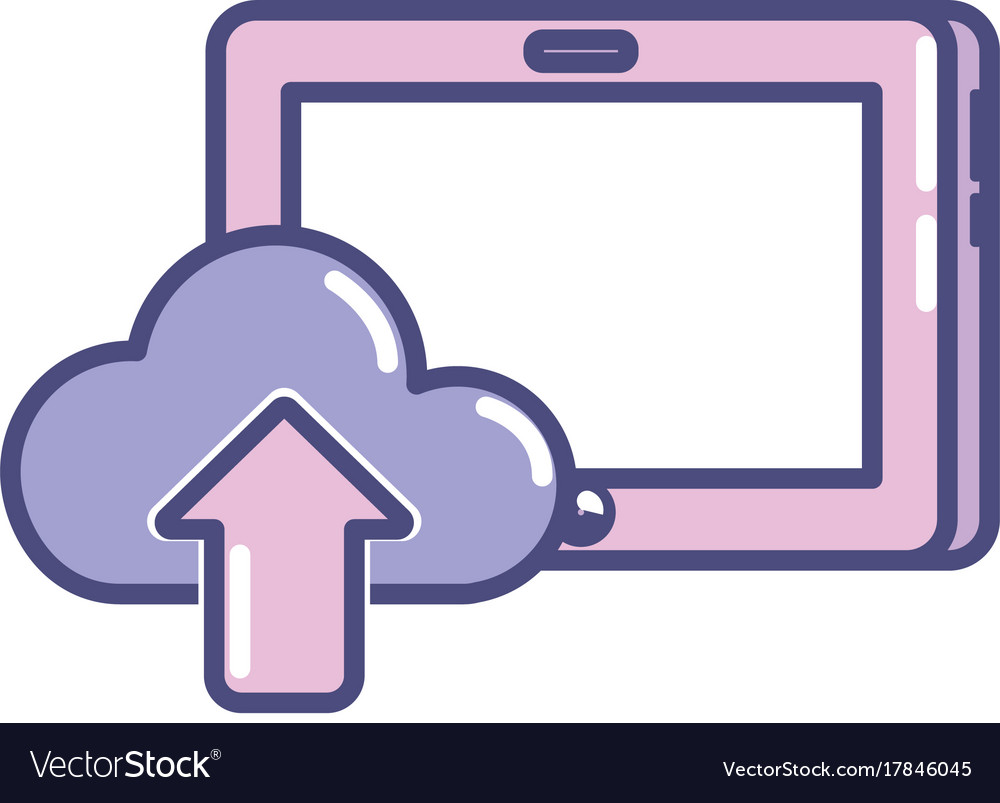Tablet technology with cloud data icon Royalty Free Vector