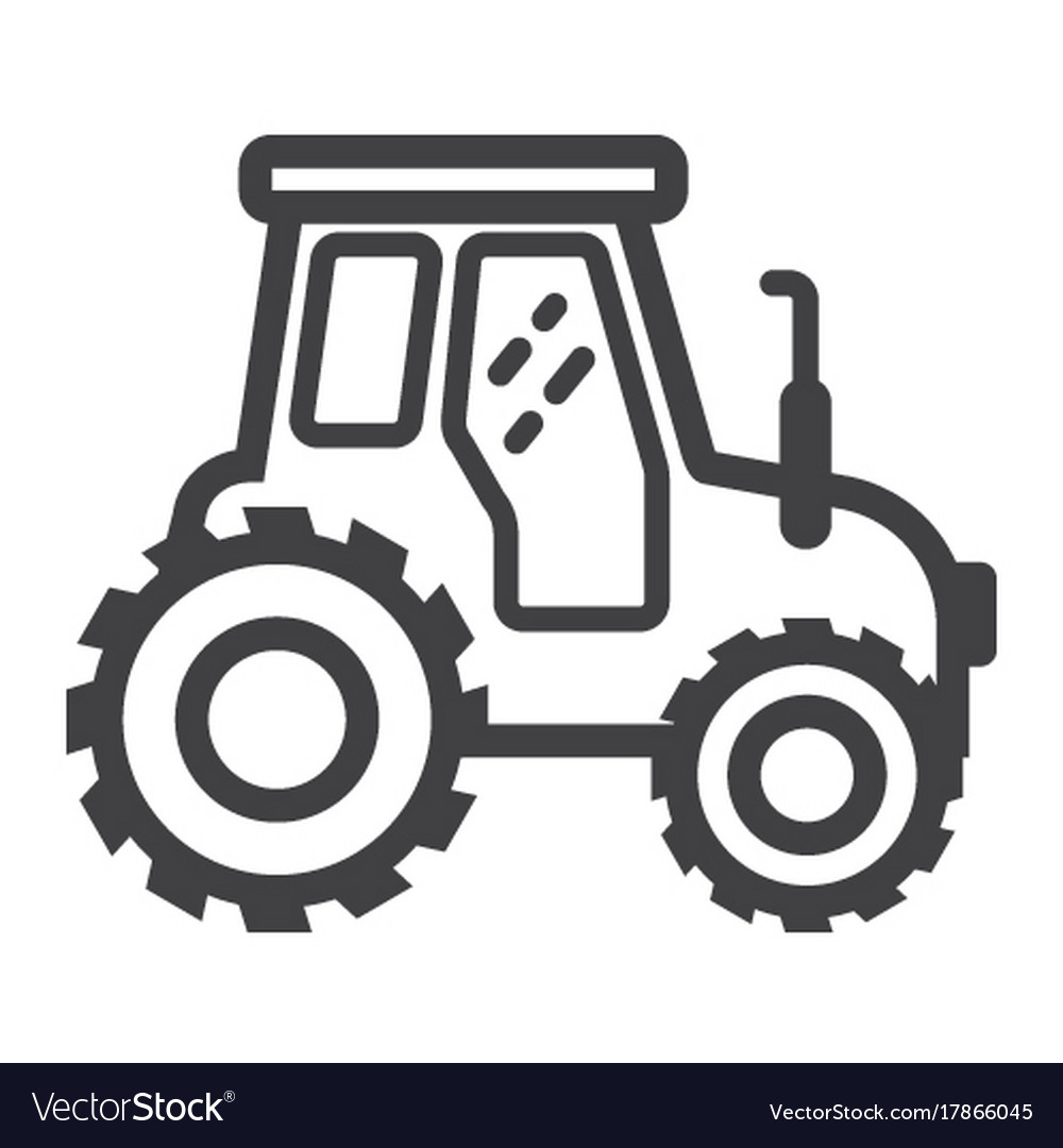 Tractor line icon transport and vehicle