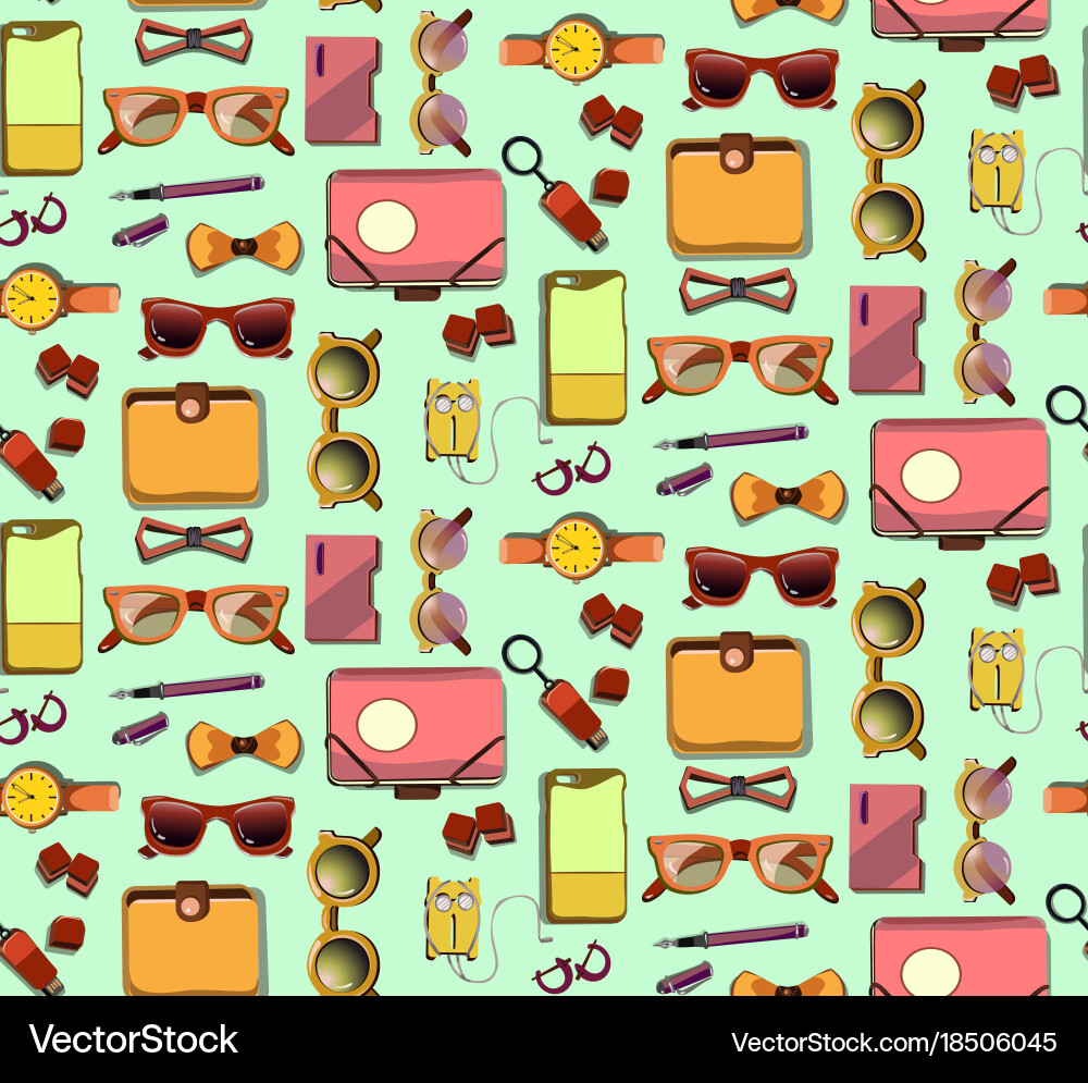 Trendy hipster elements seamless pattern Vector Image