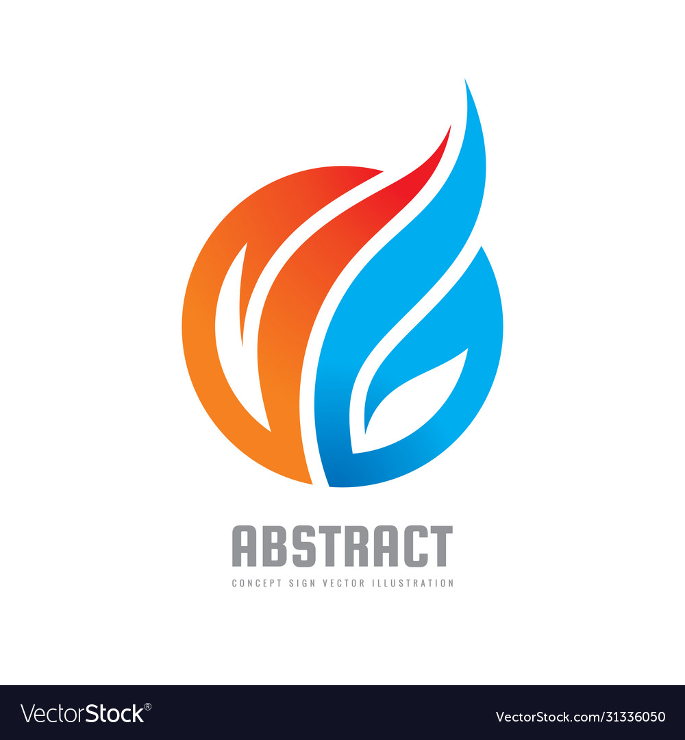 Abstract colored leaves - concept business logo