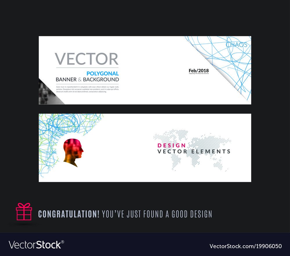 Abstract set of modern horizontal website