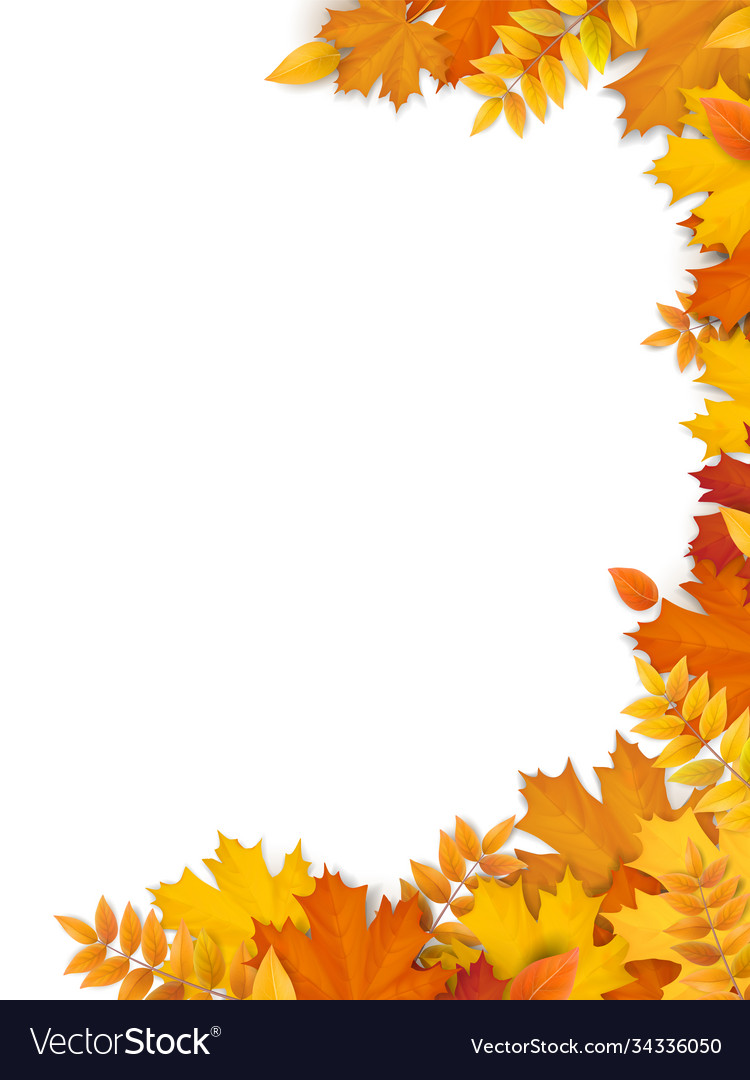 Autumn leaves frame empty blank for card design Vector Image