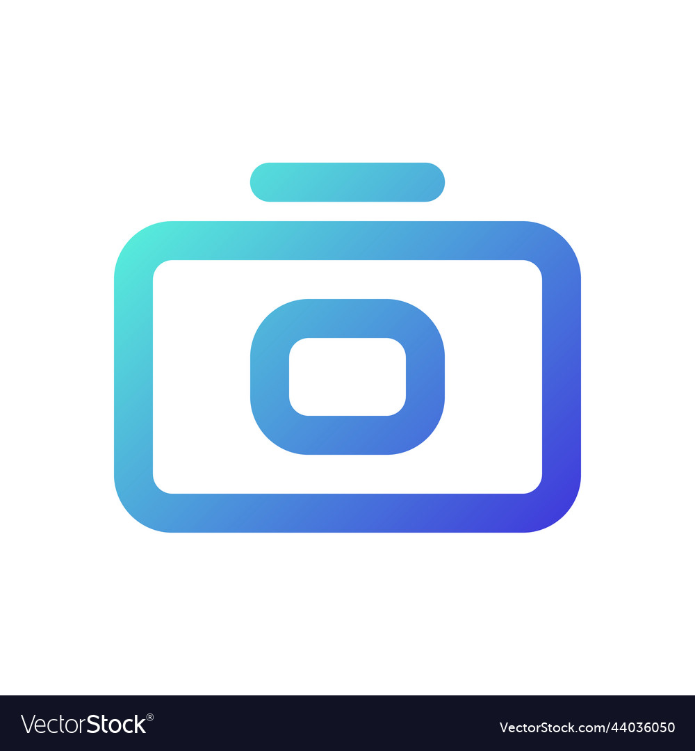 Camera pixel perfect gradient linear ui icon vector image Camera pixel perfect gradient linear ui icon