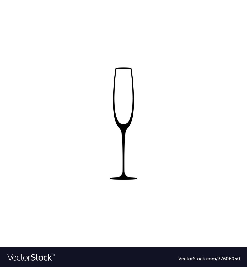 Champagne Glass Icon Goblet Icon Flat Black Vector Image 9497