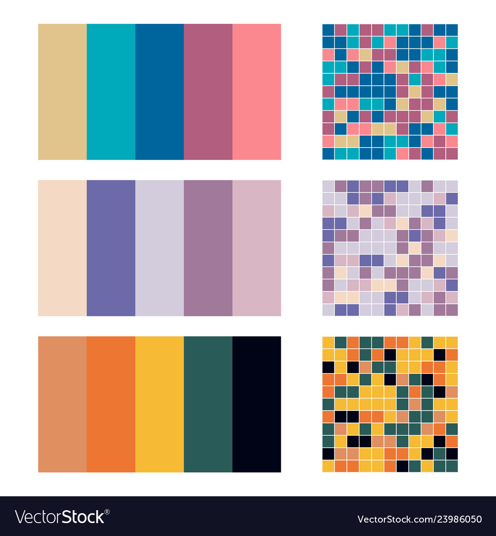 Color Palette Set Background Harmony Color Combos Vector Image