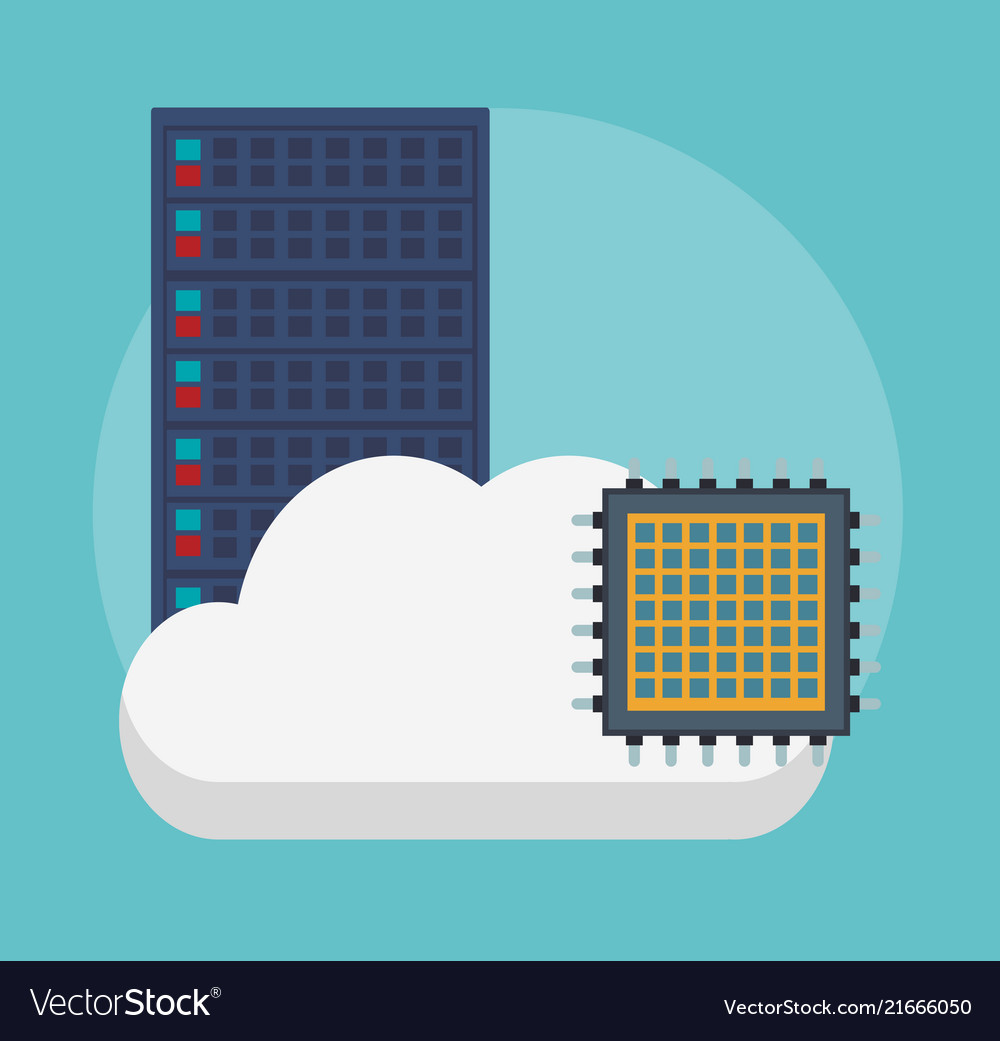 Database and cloud computing vector image Database and cloud computing