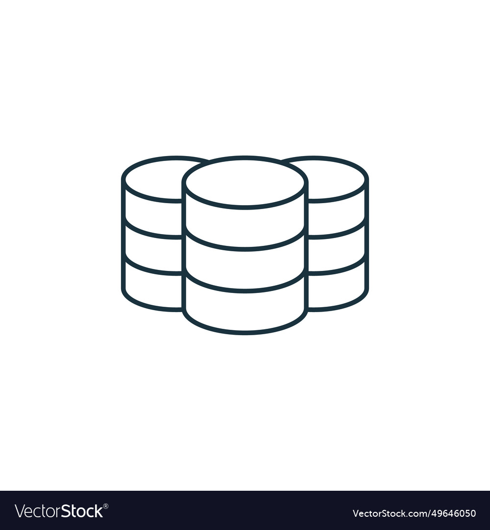 Database icon monochrome simple sign from data vector image Database icon monochrome simple sign from data