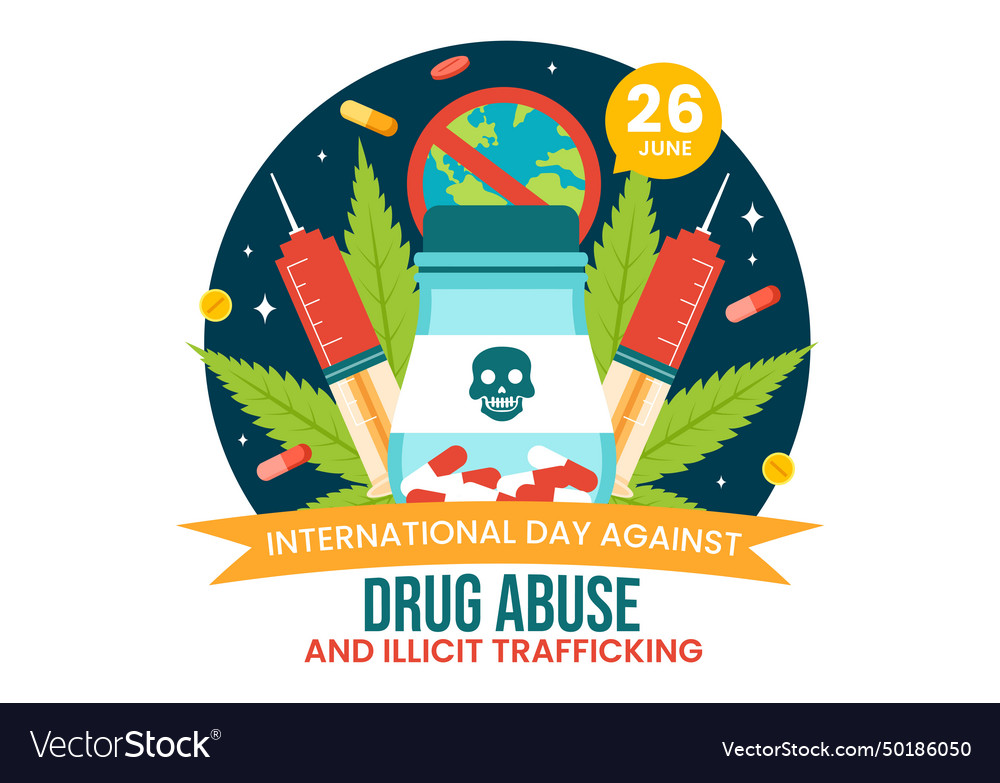 International day against drug abuse and illicit Vector Image