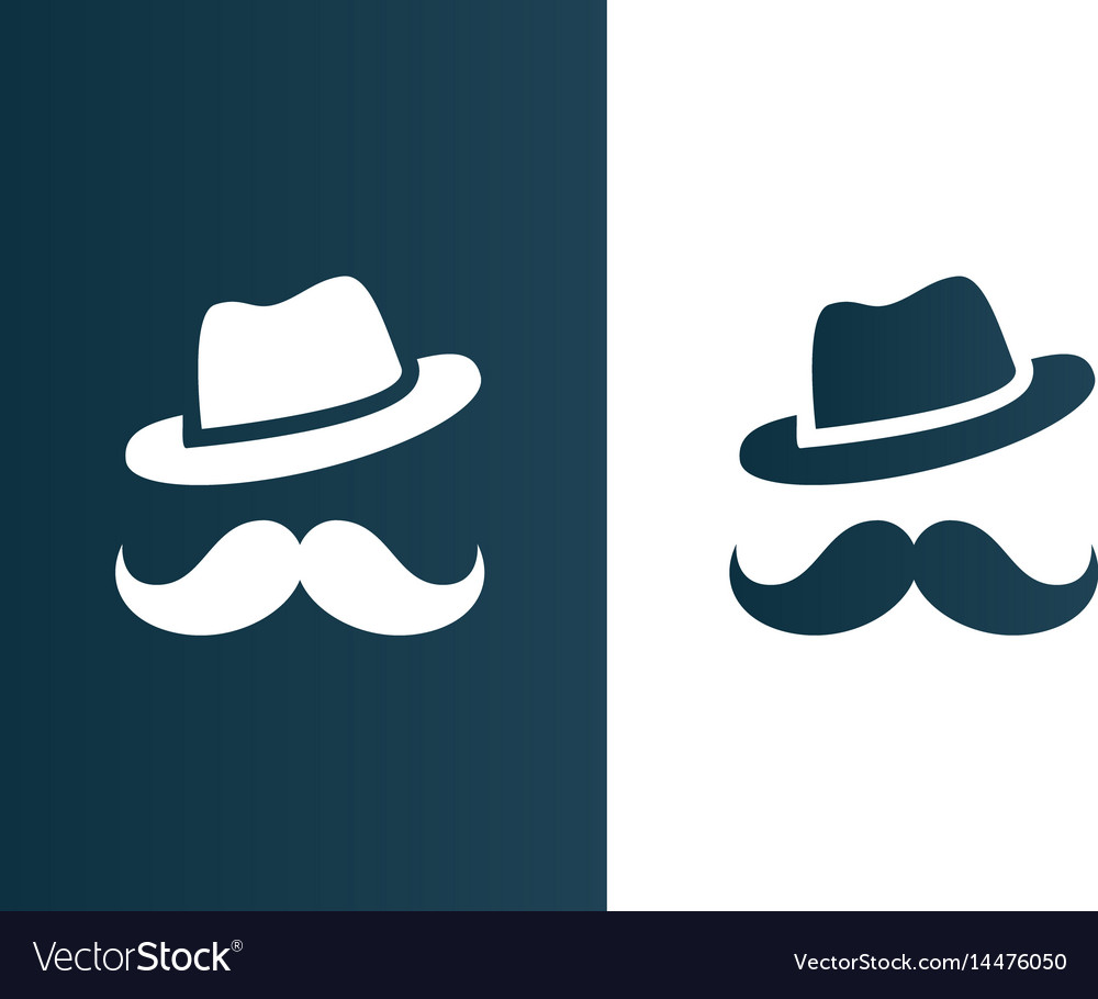 Man with Mustache Logo - Isolated
