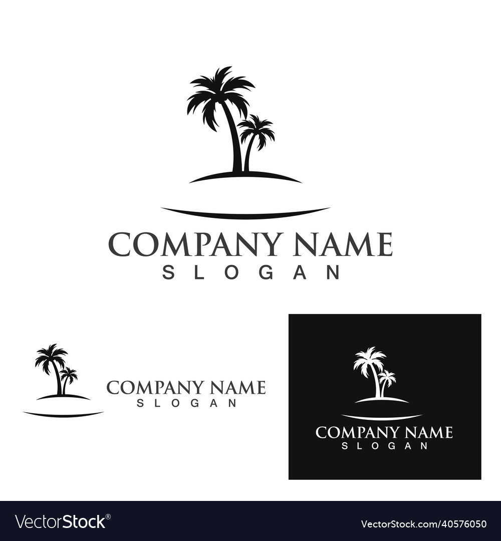 Palm tree summer logo template Royalty Free Vector Image