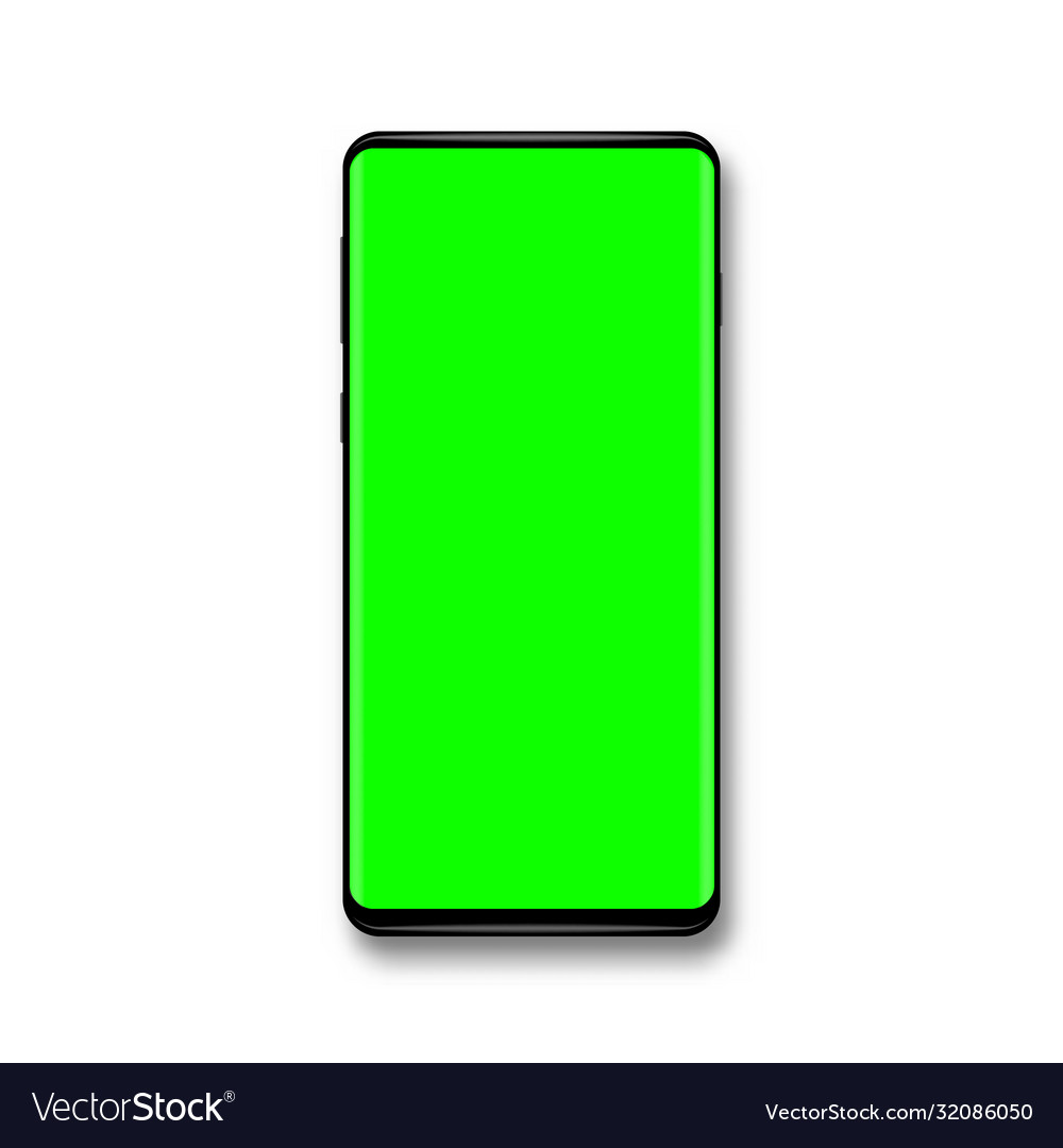 Phone With Green Screen Chroma Key Background Vector Image