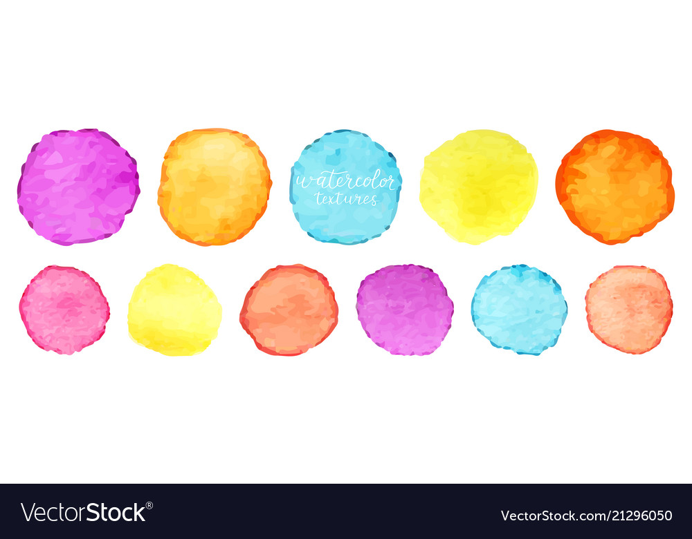 Rainbow watercolor circles set watercolour