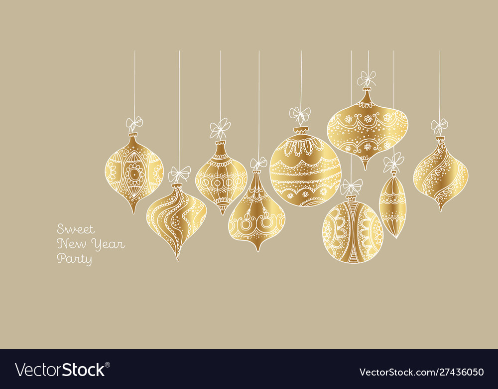 Retro style assorted sketched christmas decoration