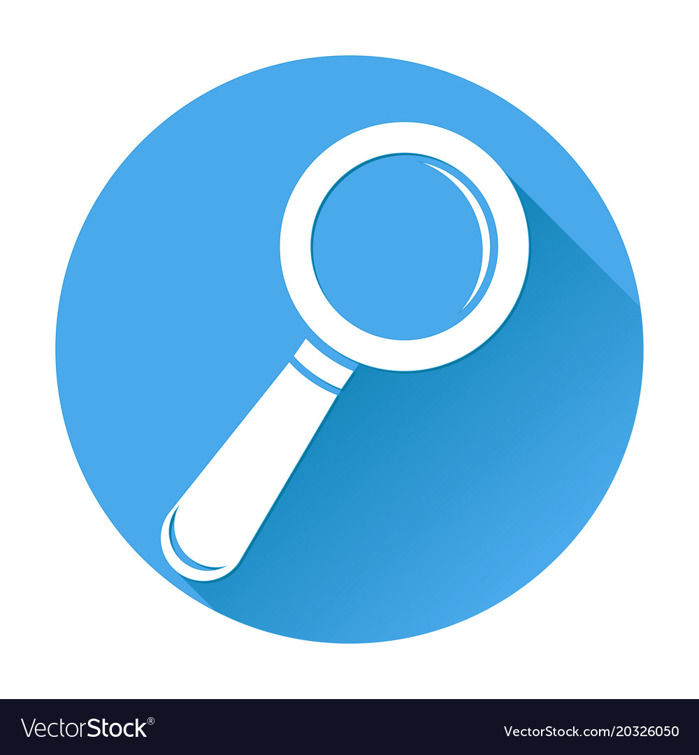 Download Search or find icon white silhouette on blue Vector Image