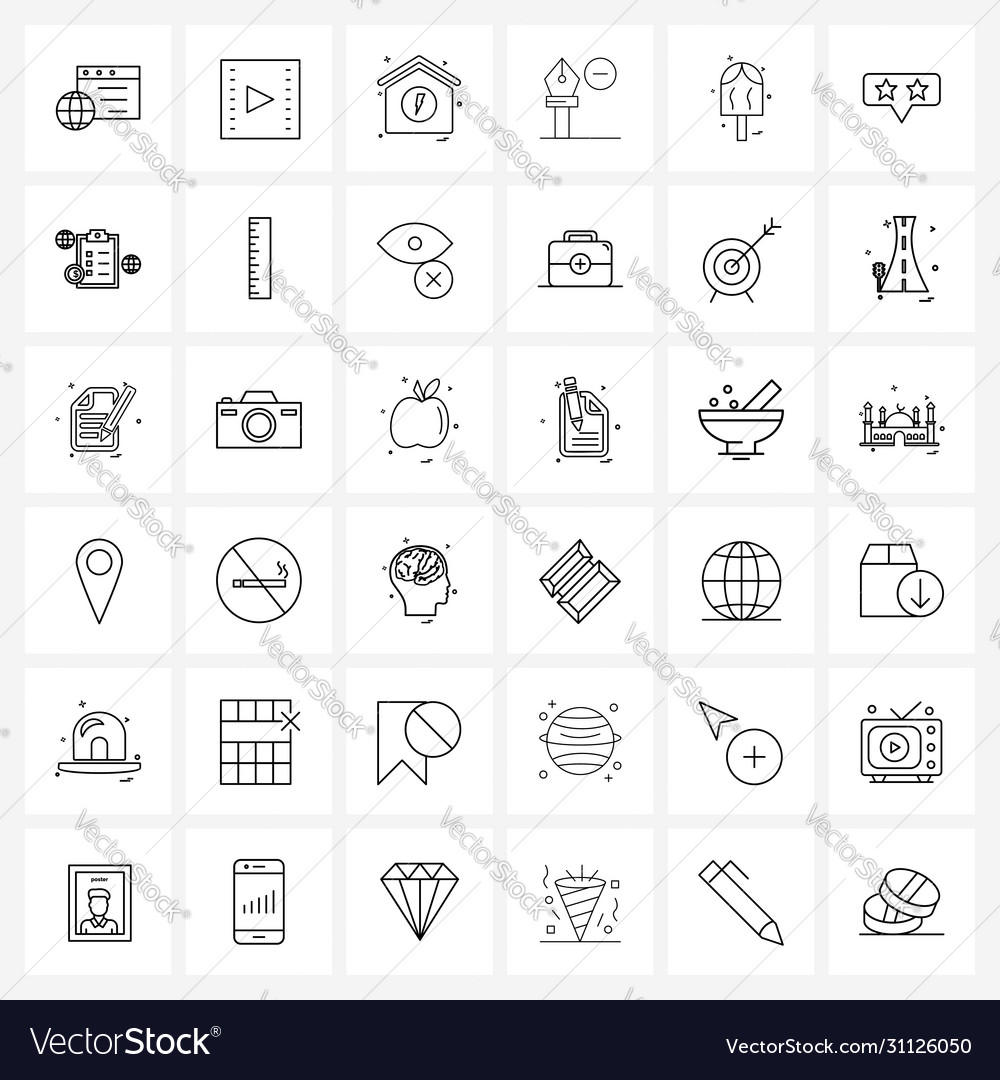 Set 36 simple line icons for web and print