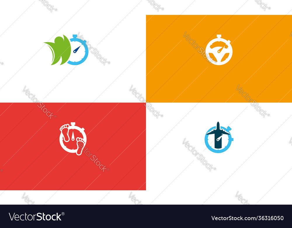 Set timer stopwatch logo designs concept Vector Image