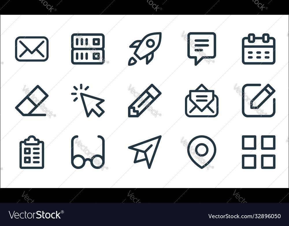 User interface line icons linear set quality vector image User interface line icons linear set quality