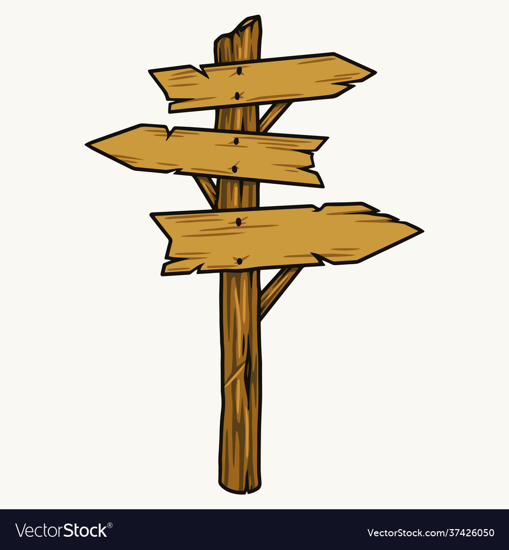 Wooden Arrow Signpost Royalty Free Vector Image