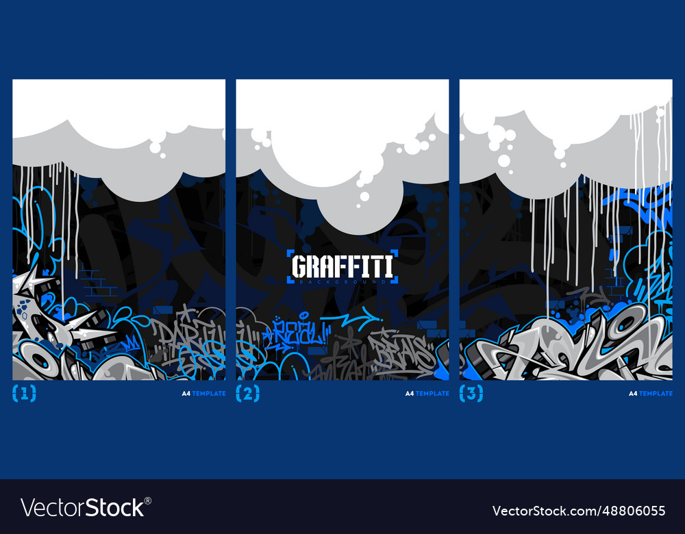 Abstract dark graffiti style a4 poster