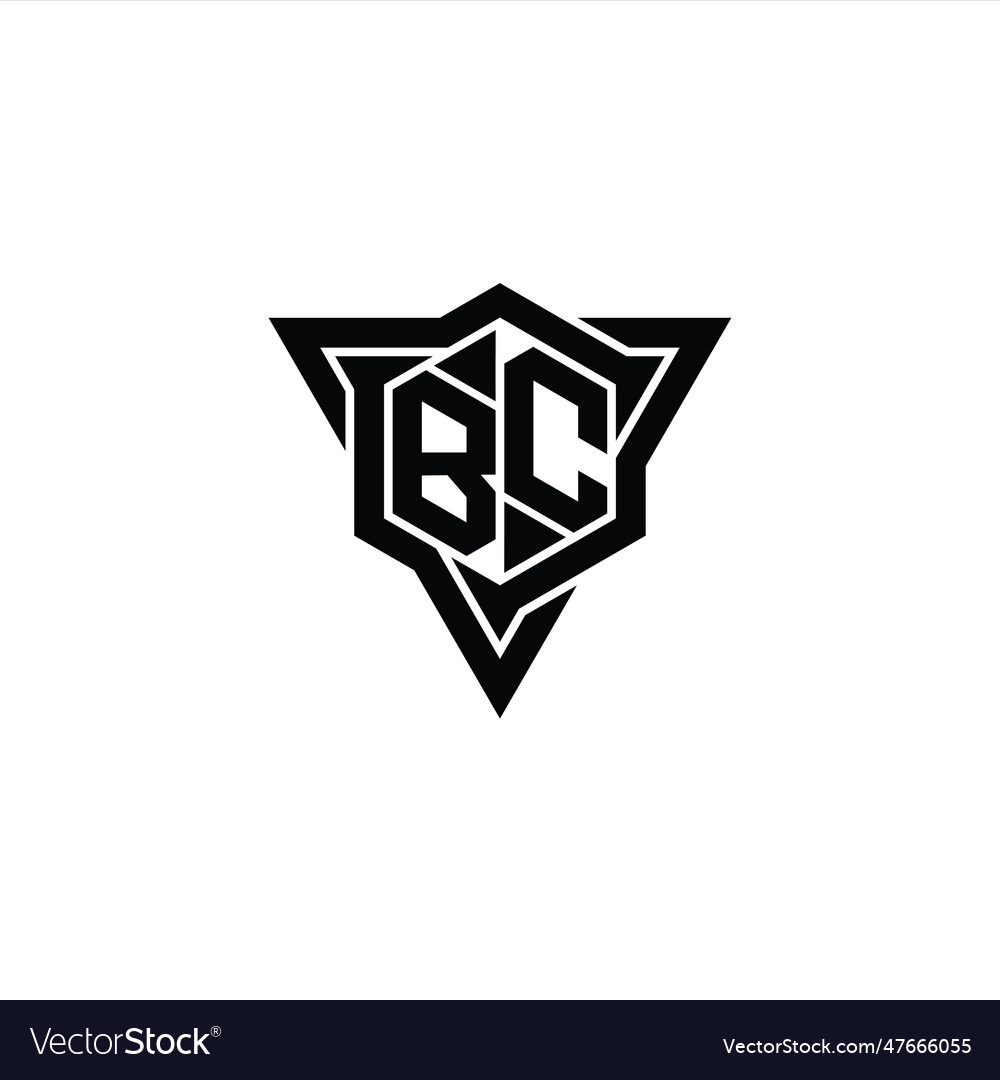 Bc logo monogram hexagon shape with triangle