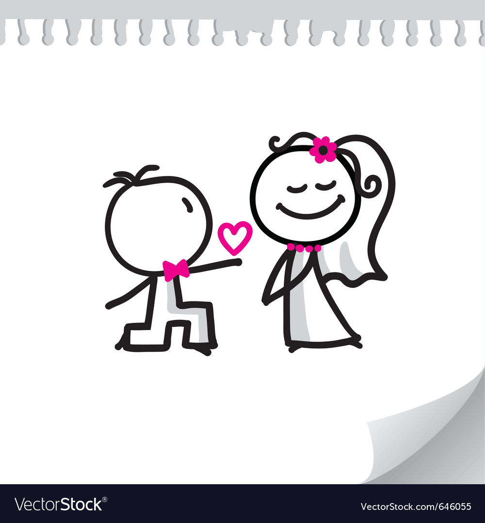 Cartoon wedding couple Royalty Free Vector Image