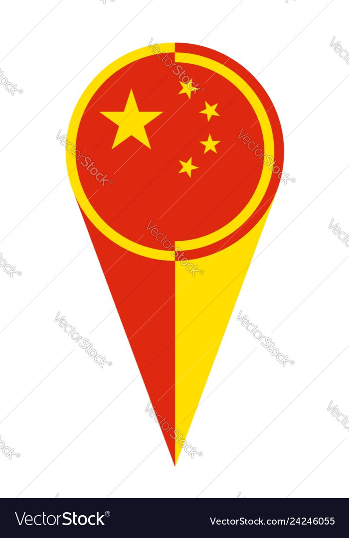 Chinese map pointer location flag