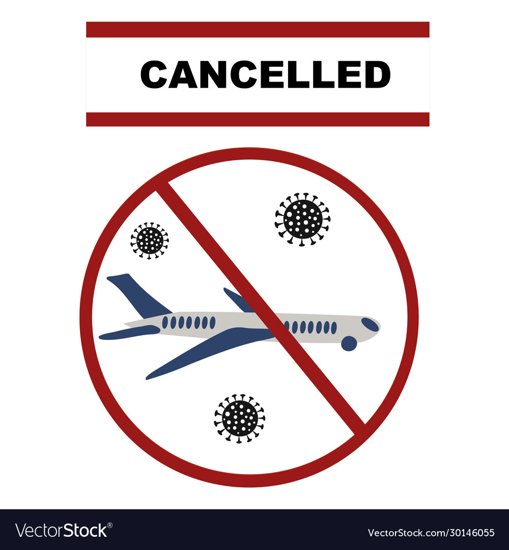 Coronavirus cancellation flights due Royalty Free Vector