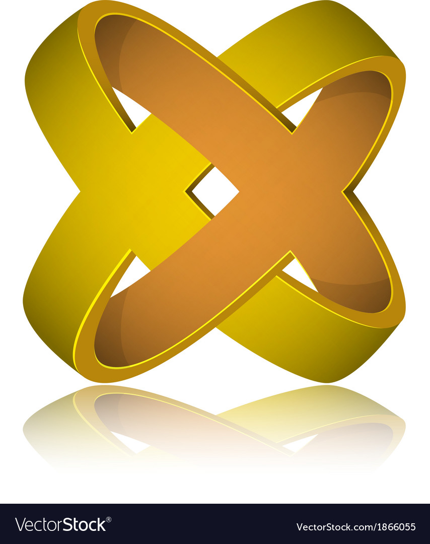 Crossed rings impossible figure icon sign Vector Image