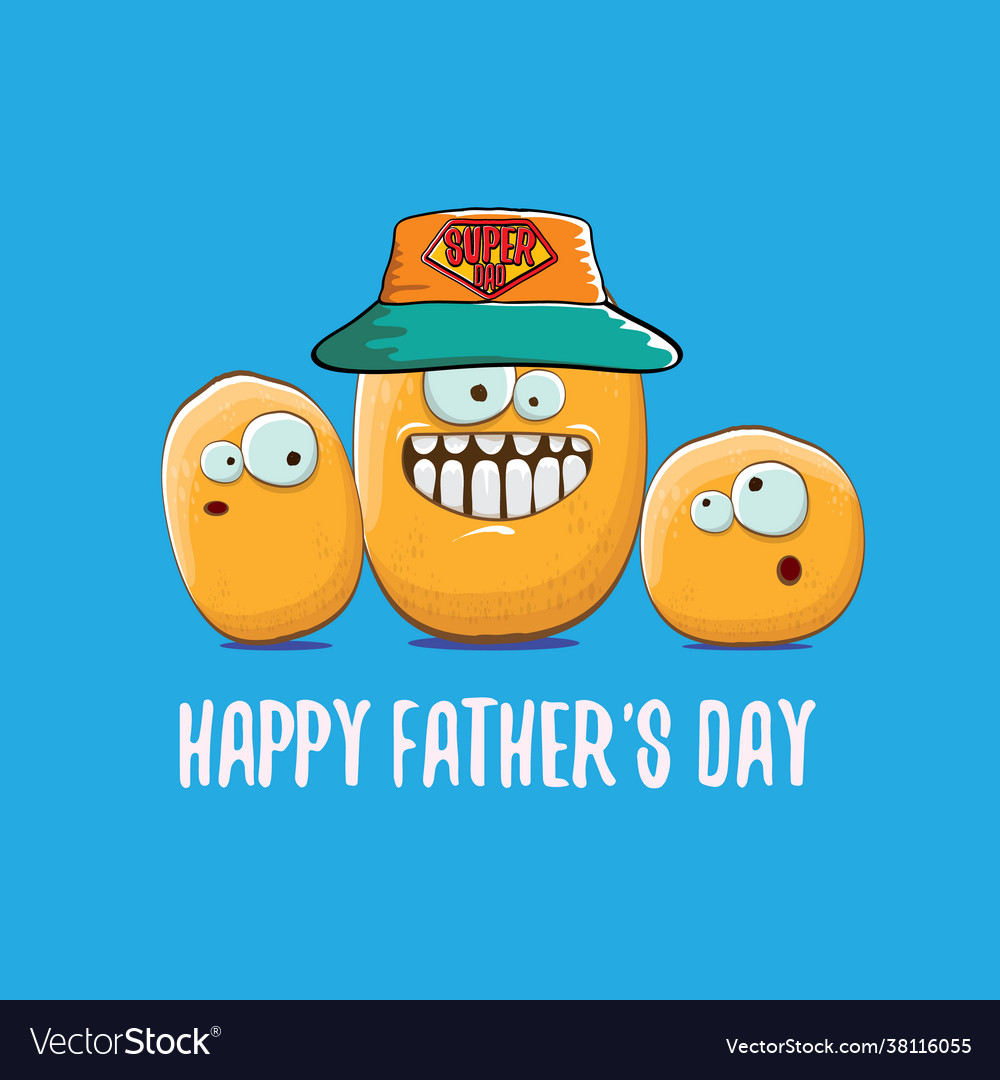 Happy fathers day greeting card with cartoon Vector Image