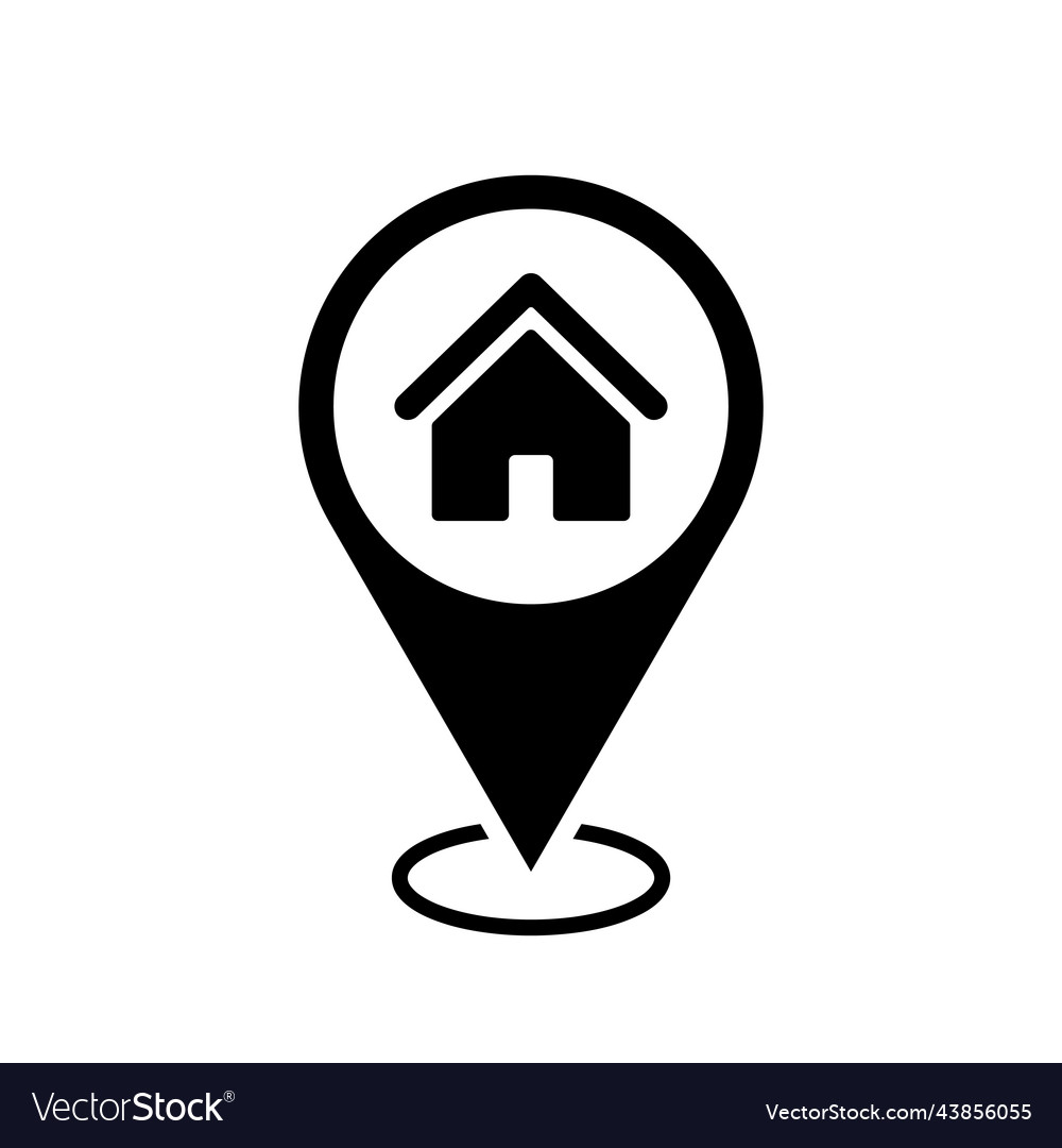 Home location map pointer house icon