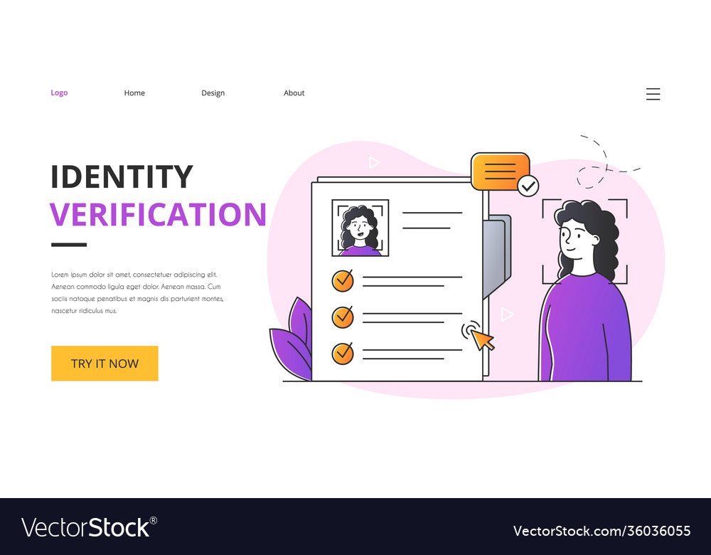 Identity verification abstract concept vector image Identity verification abstract concept