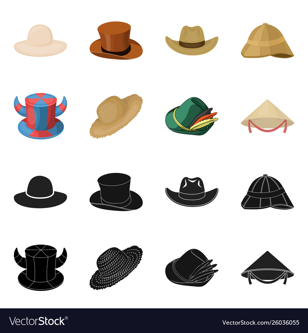 Isolated object hat and cap symbol set