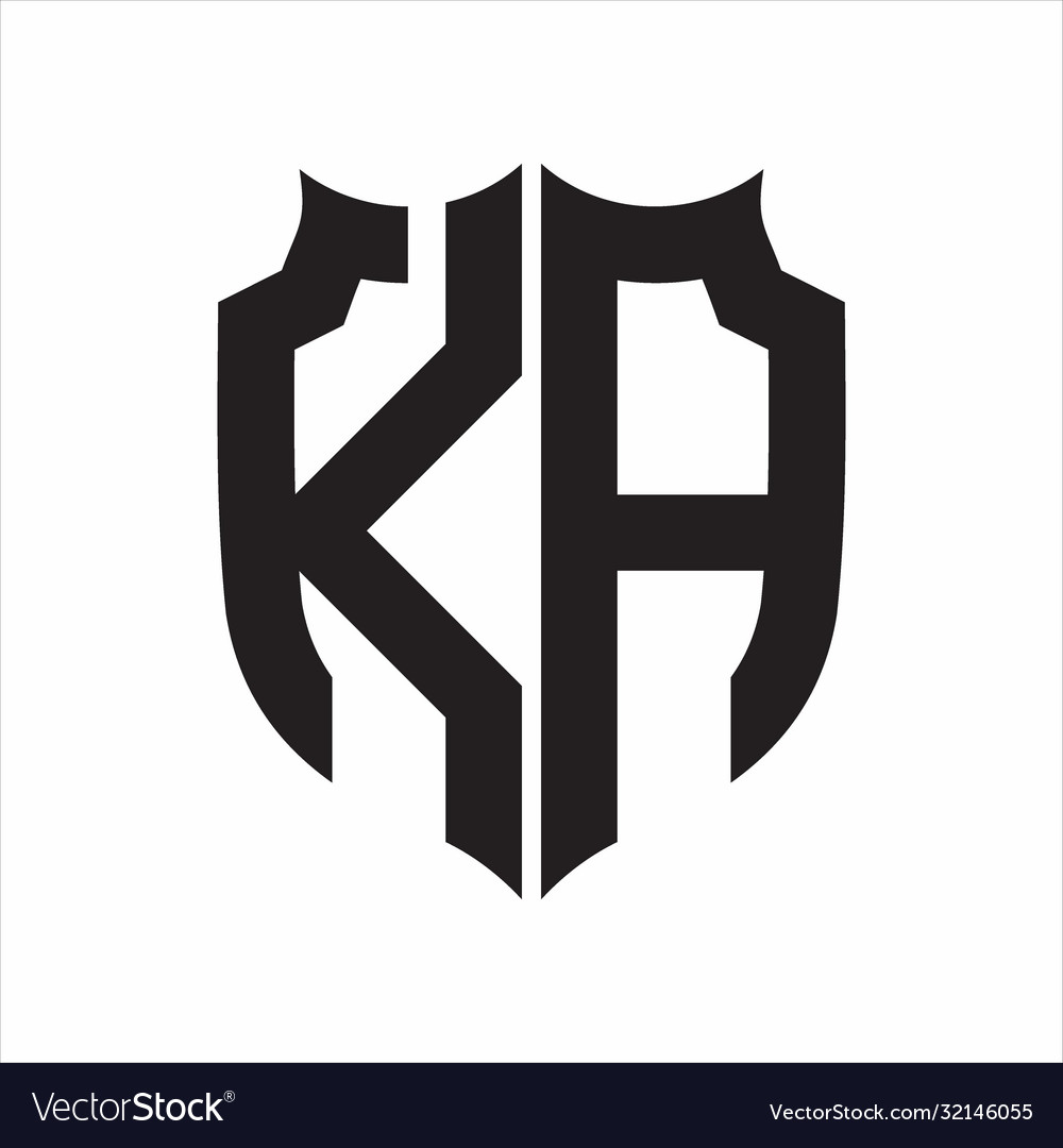 Ka logo shield style monogram design template