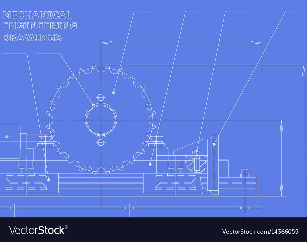 Mechanical engineering drawings drawing Royalty Free Vector