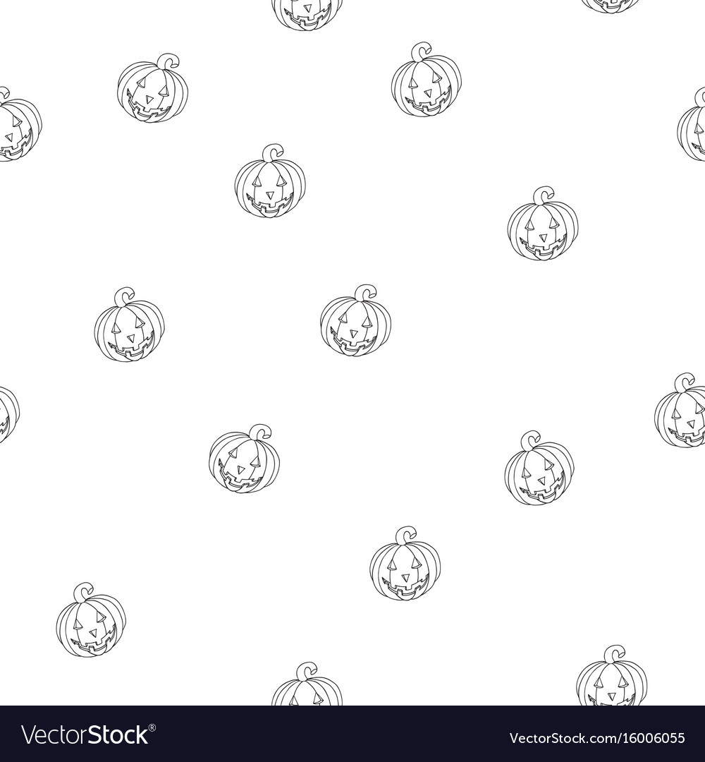 Seamless cartoon halloween pattern with pumpkins