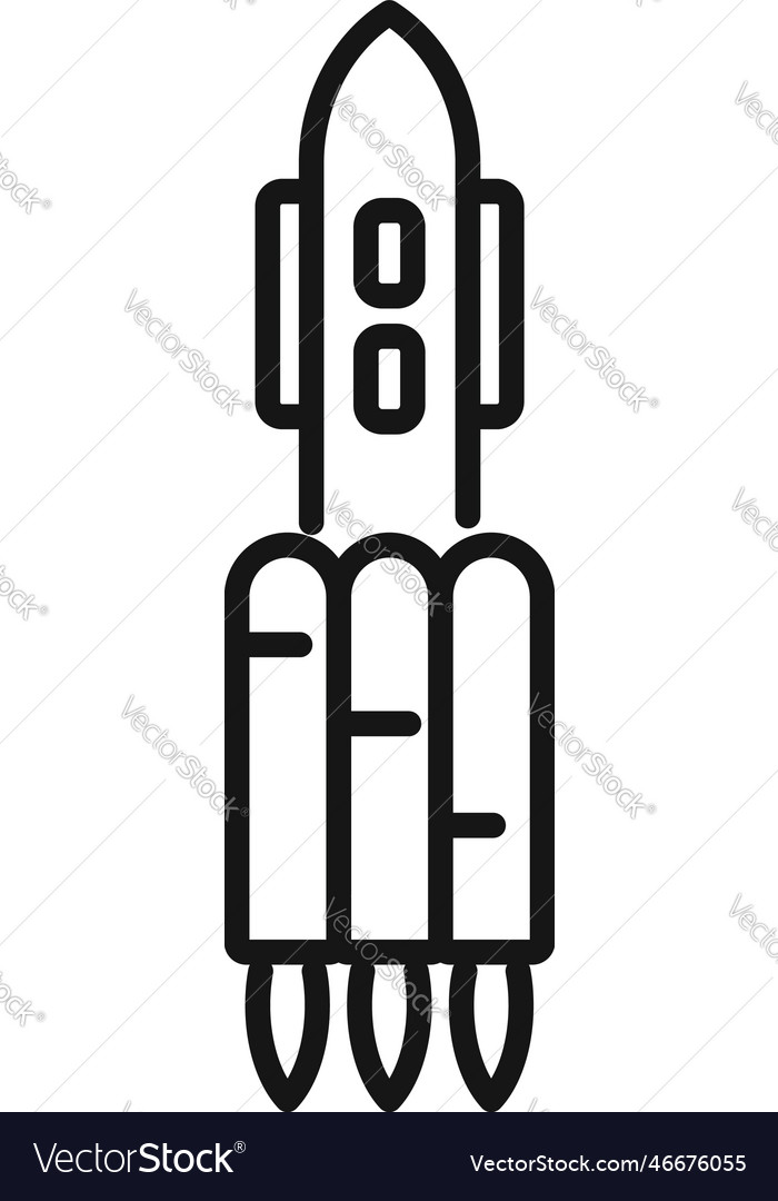 Ship fly icon outline space rocket Royalty Free Vector Image