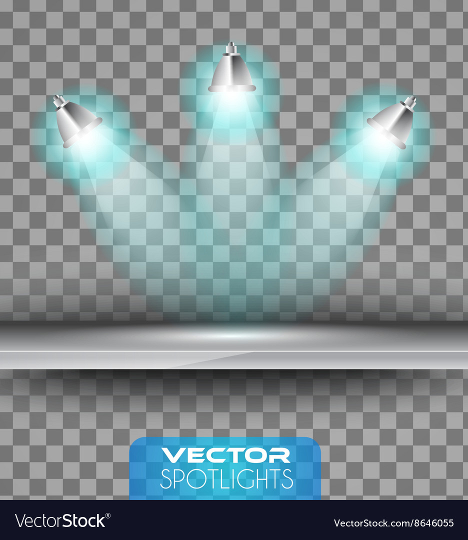Spotlights scene with different source of lights Vector Image