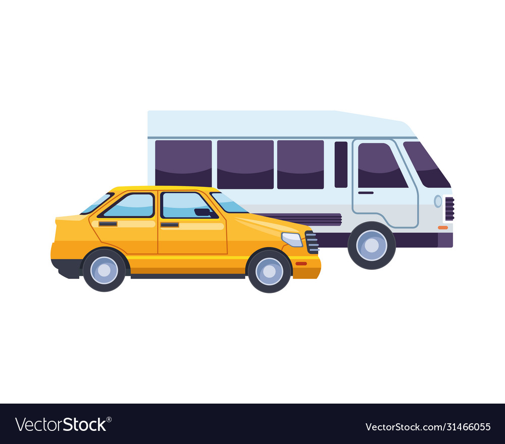 Van and taxi transport vehicles