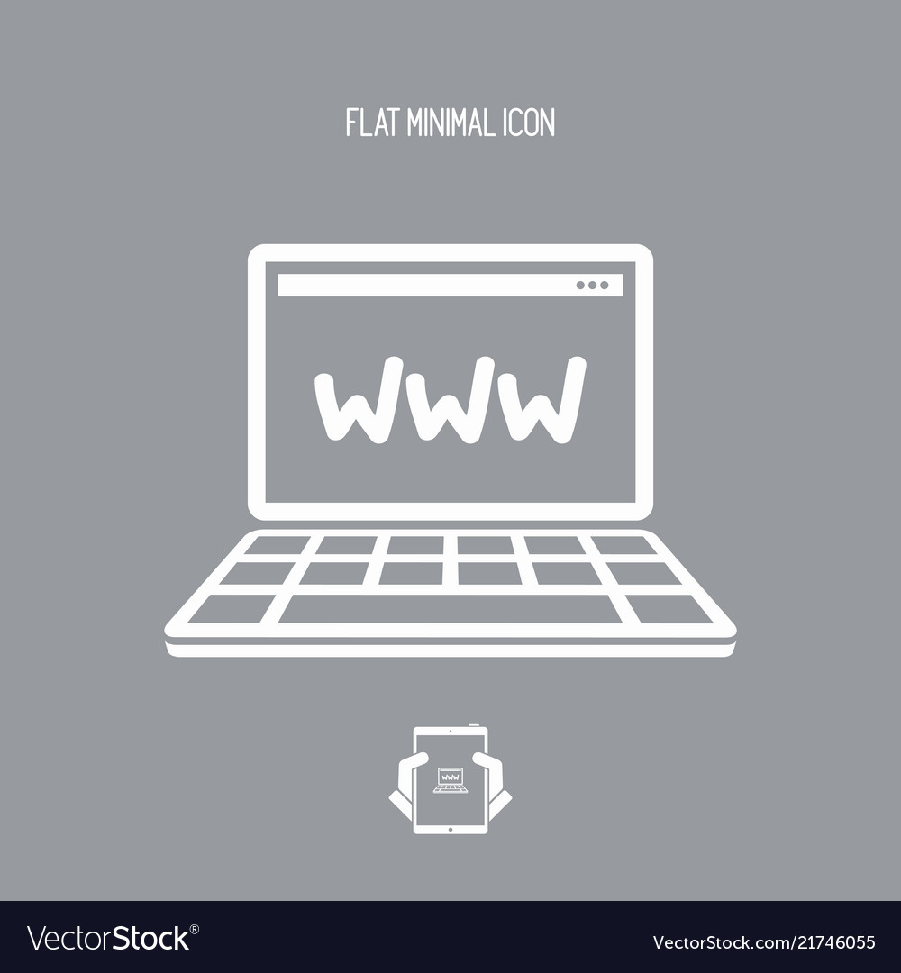 Web connection - flat minimal icon vector image Web connection - flat minimal icon