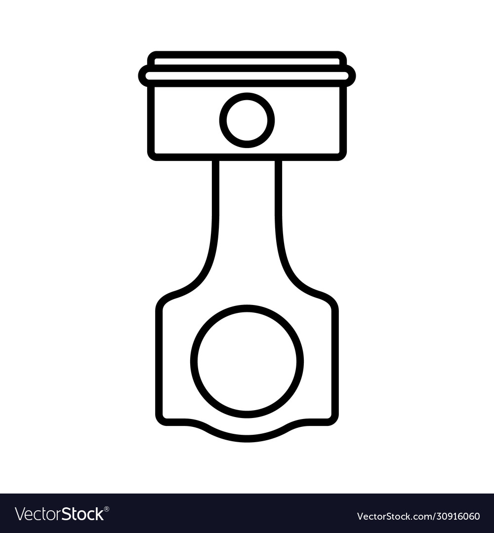 Car engine piston thick line art icon pump Vector Image