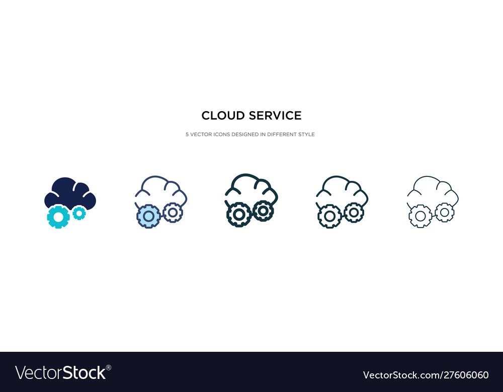 Cloud service icon in different style two vector image Cloud service icon in different style two