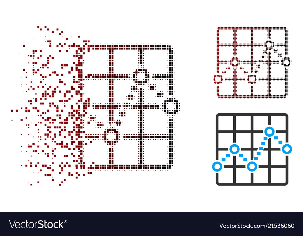 Dekomponierte Pixel-Halton punktierte Zeilenraster-Plot vector image Dekomponierte Pixel-Halton punktierte Zeilenraster-Plot