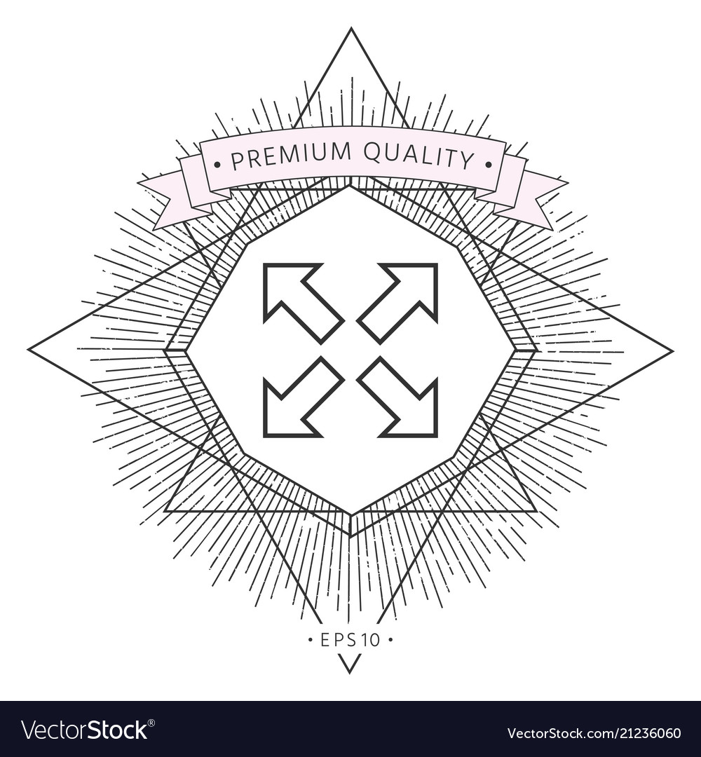 Extend resize line icon vector image Extend resize line icon