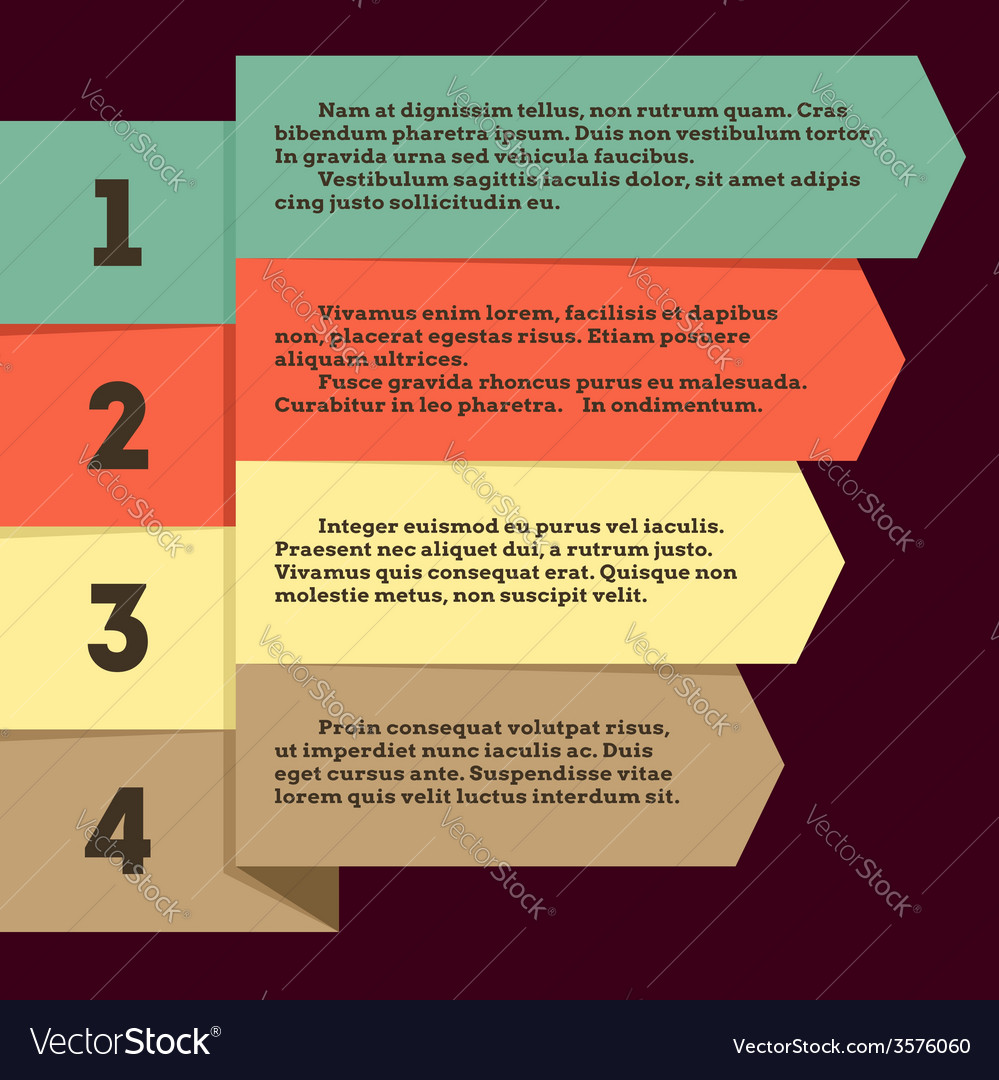Flat infographic with ribbon pointers
