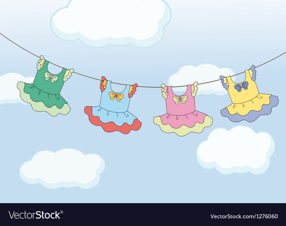 Four Hanging Dresses Royalty Free Vector Image